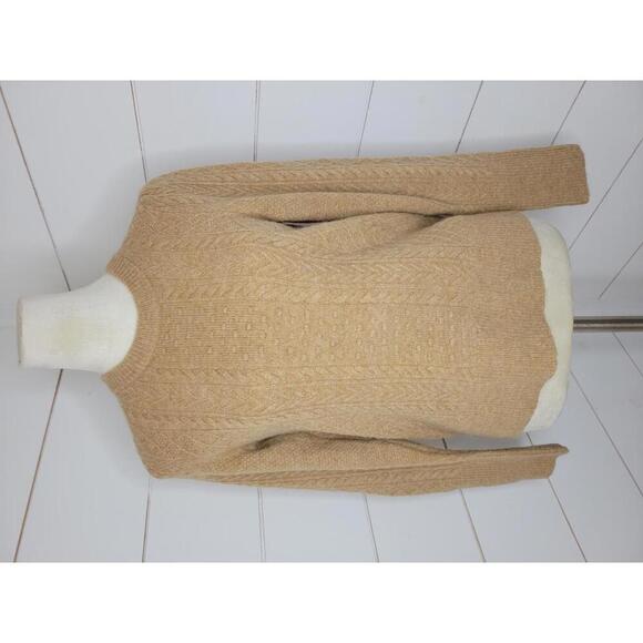 J Crew Small tan textured merino wool blend crew neck sweater - Picture 1 of 4